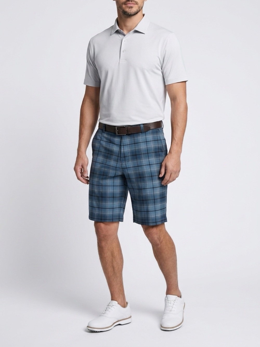 Men's Nike Blue Plaid Performance Golf Shorts
